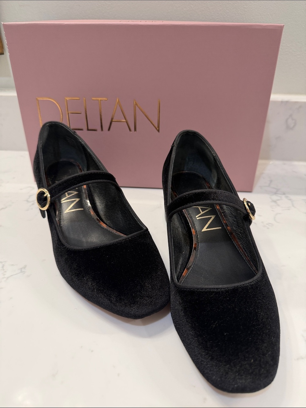 Delta Black Velvet Mary Jane Pumps
